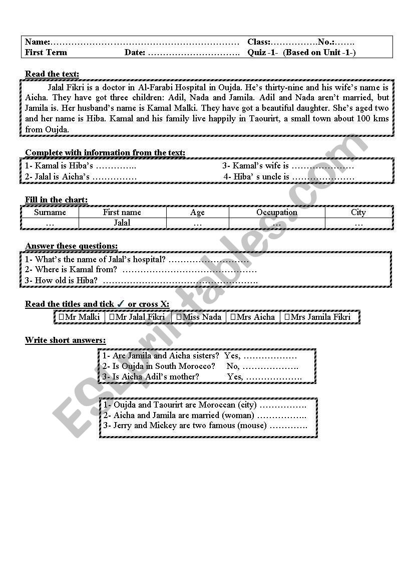 Jalal Fikri worksheet