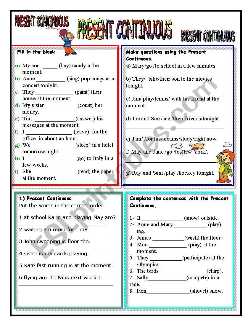 PRESENT CONTINUOUS worksheet