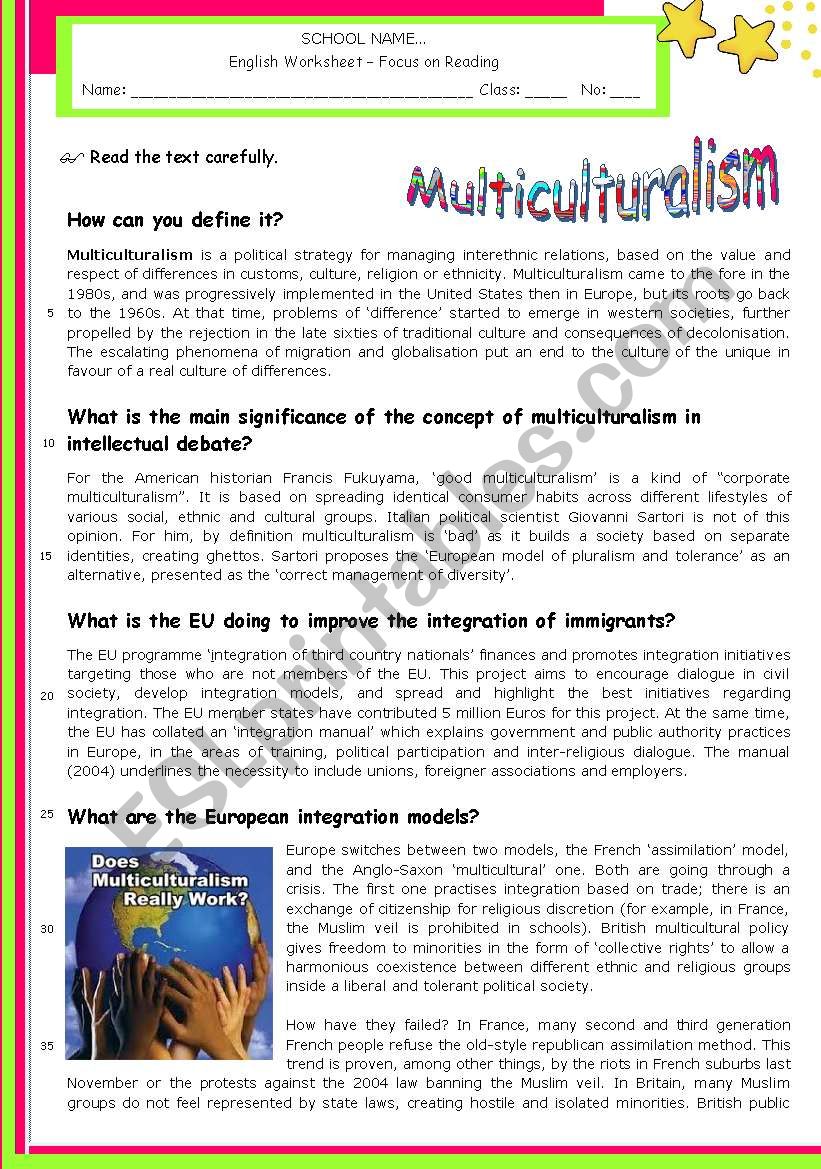 Multiculturalism  - What is it?