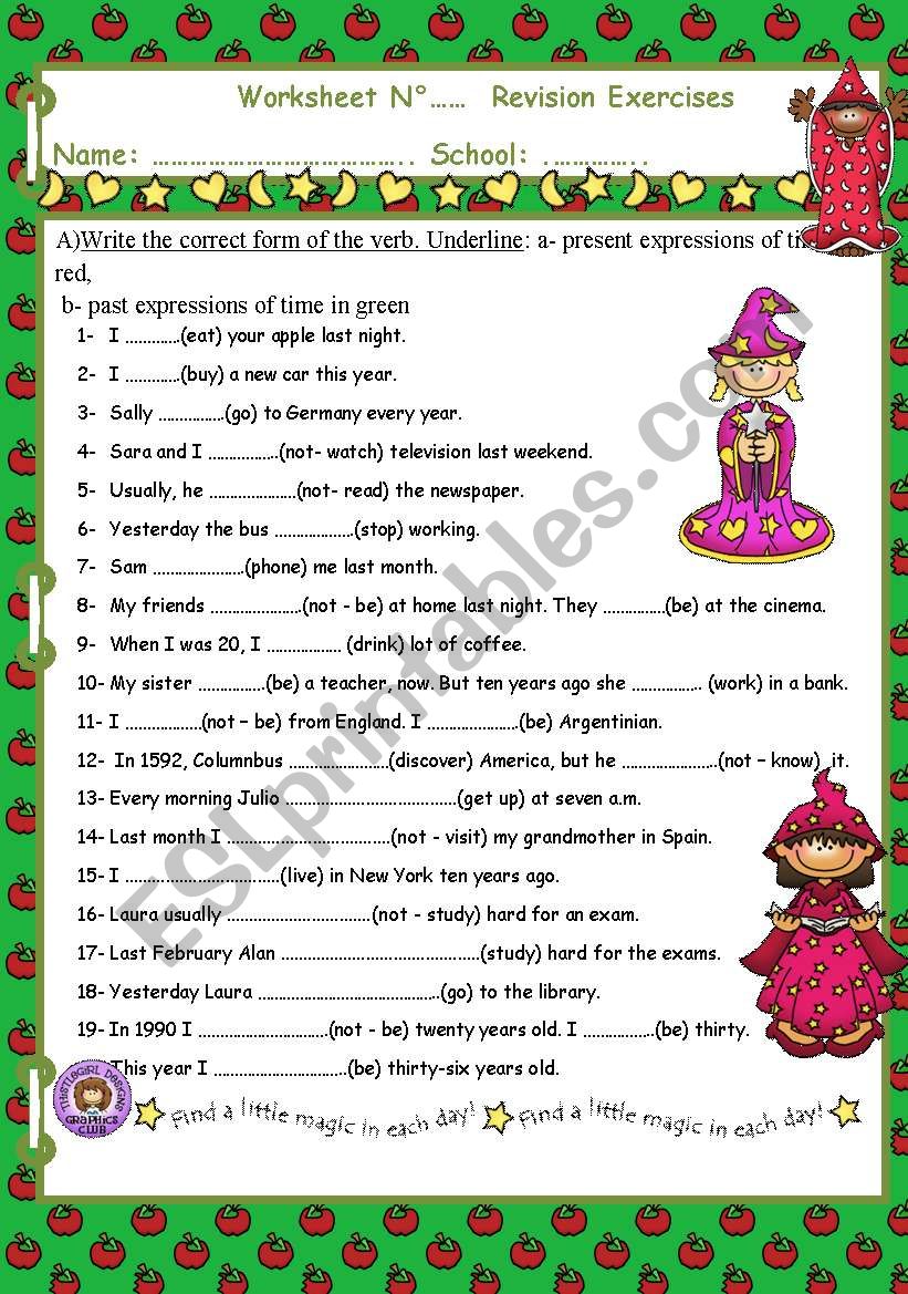 Present and Past 1 worksheet