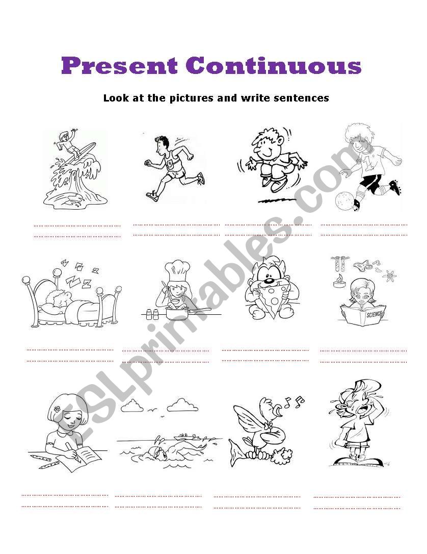 present continuous worksheet