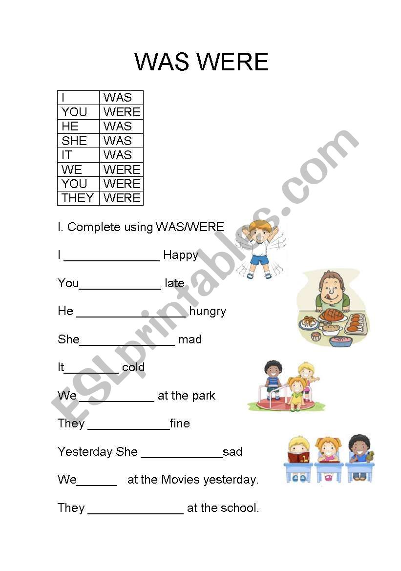 Was-were worksheet