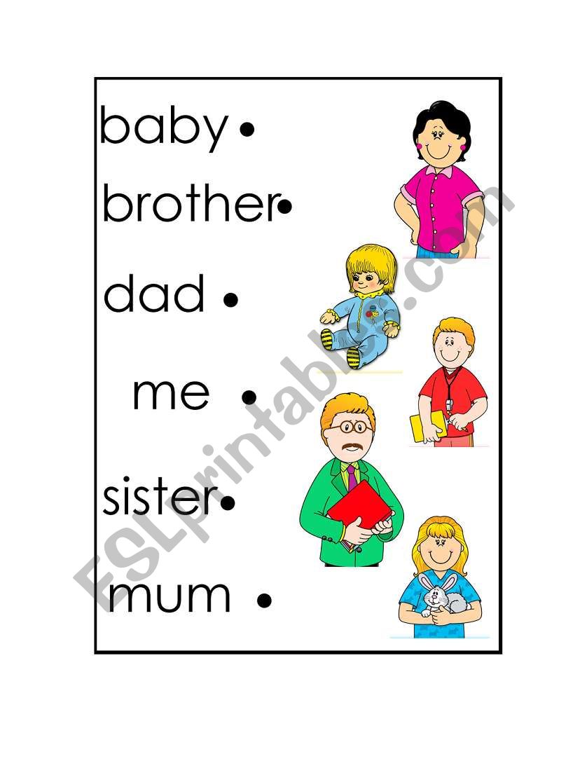 Family members worksheet