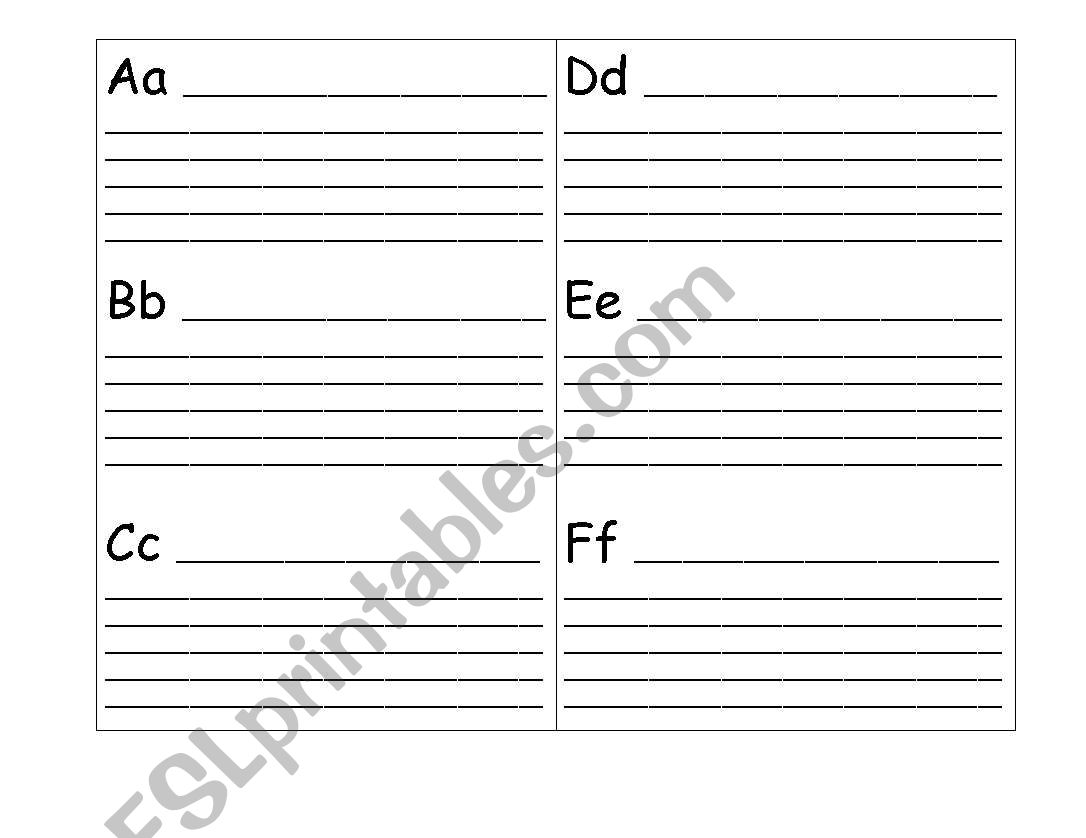 Blank ABC Book worksheet