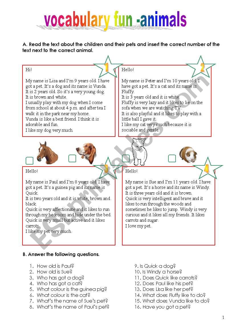 vocabulary fun - animals (15.01.12)