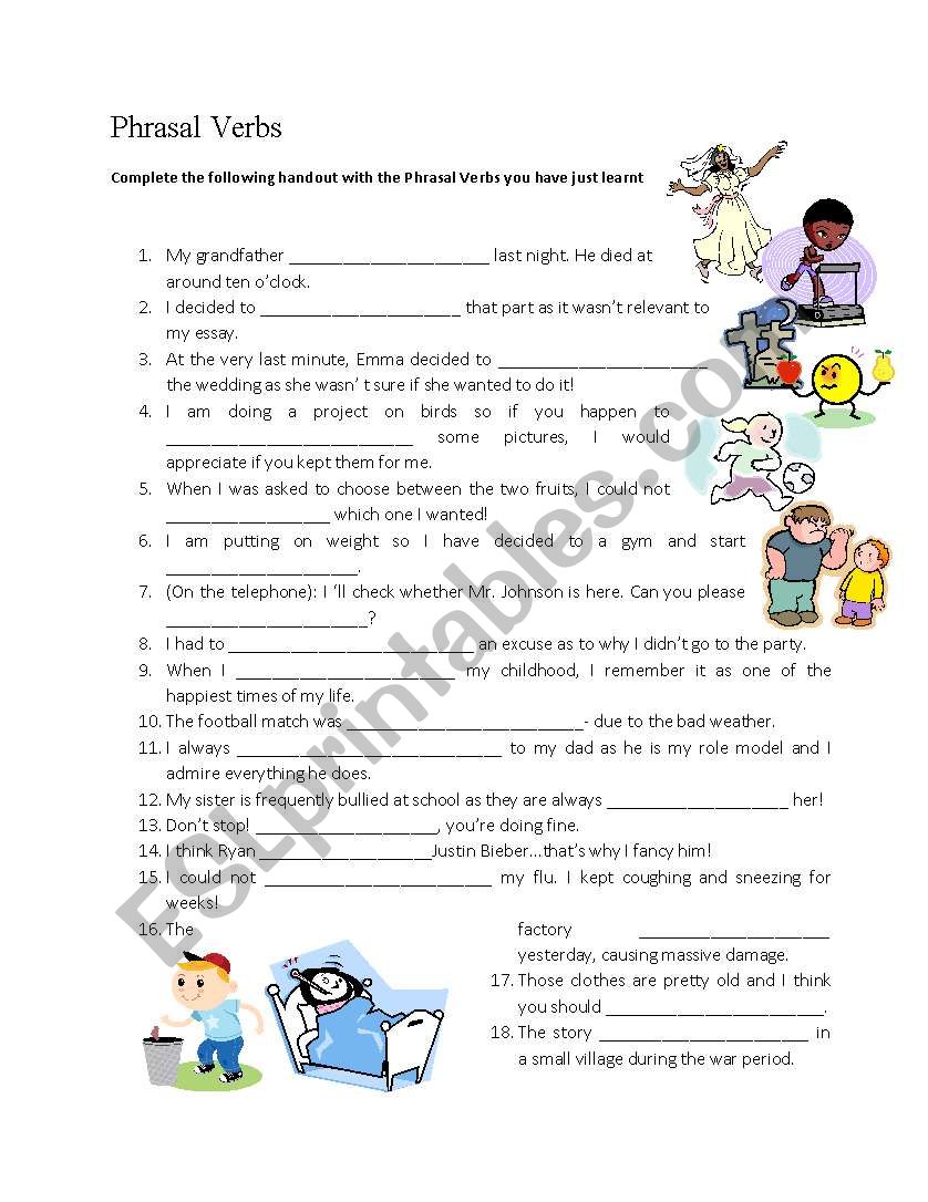 Phrasal Verbs worksheet