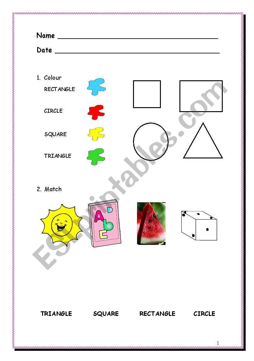 GEOMETRIC SHAPES worksheet