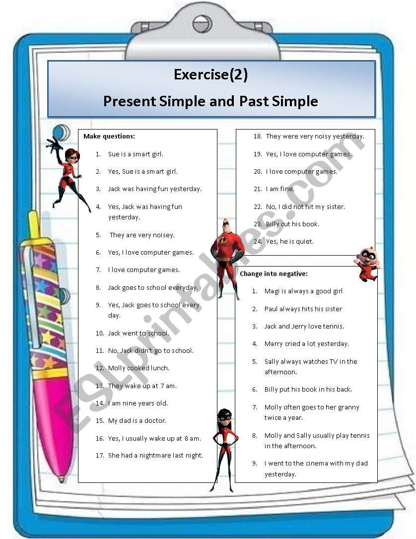 Present simple vs past simple exercise2