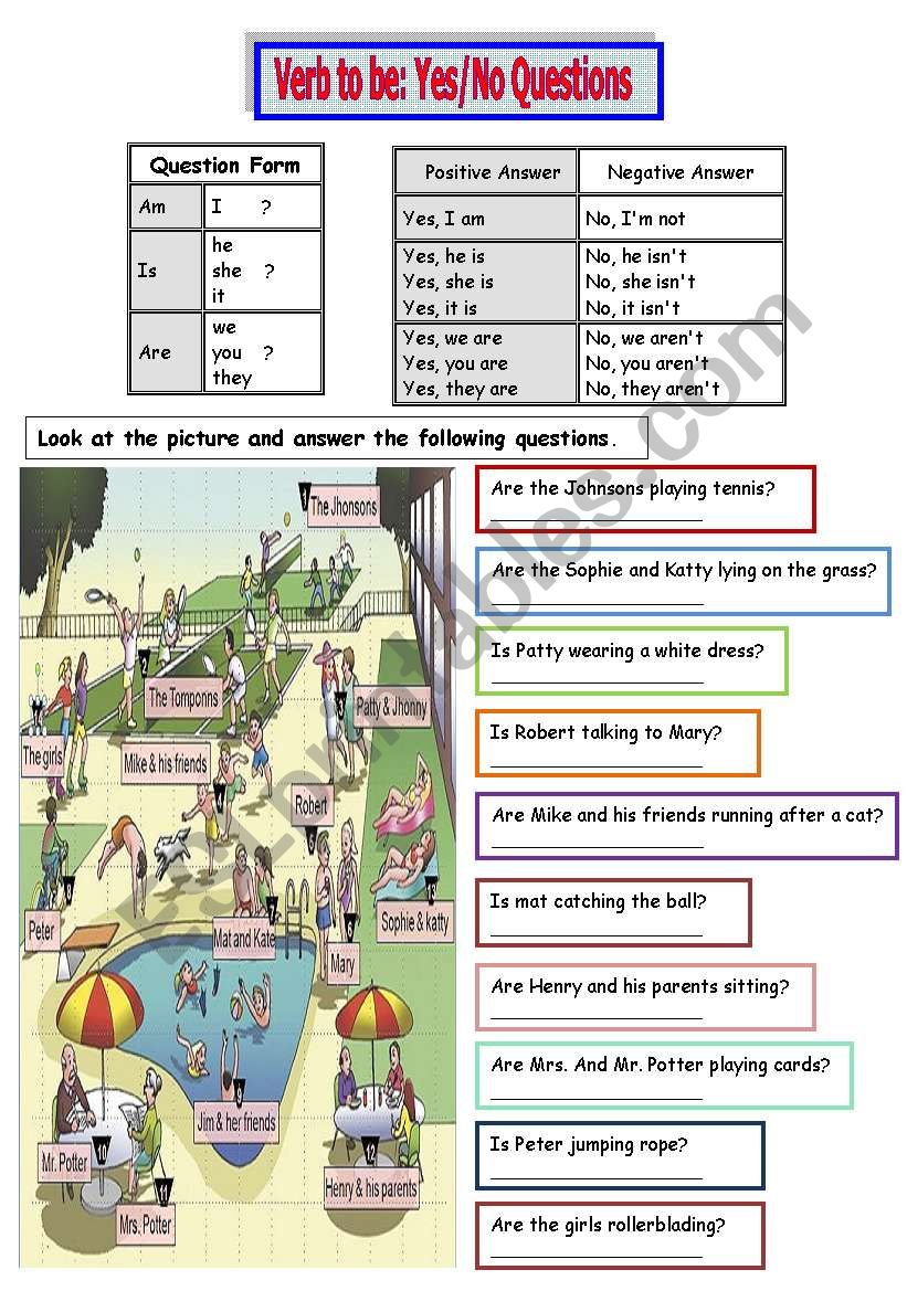 verb to be - Interogative worksheet