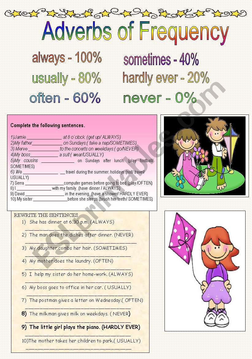 adverbs of frequency worksheet