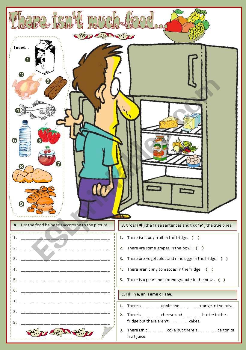 There isnÂ´t much food... worksheet