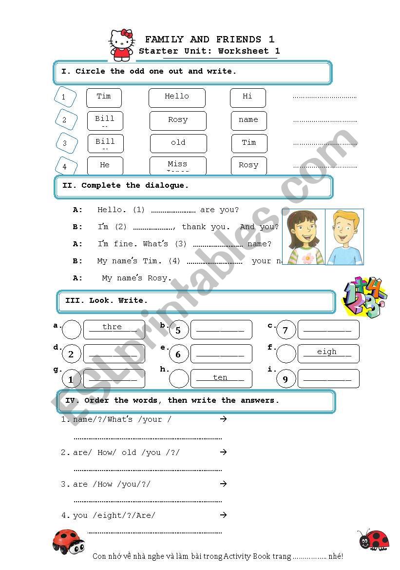 Number and color worksheet