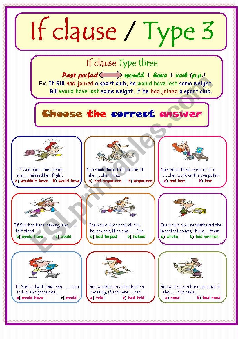 If Clause .. Type 3 worksheet