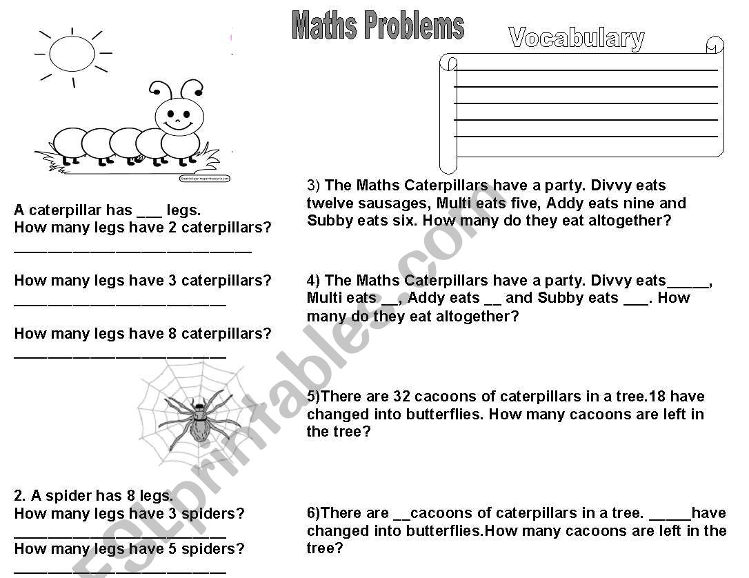 Maths Problems- The Hungry Caterpillar