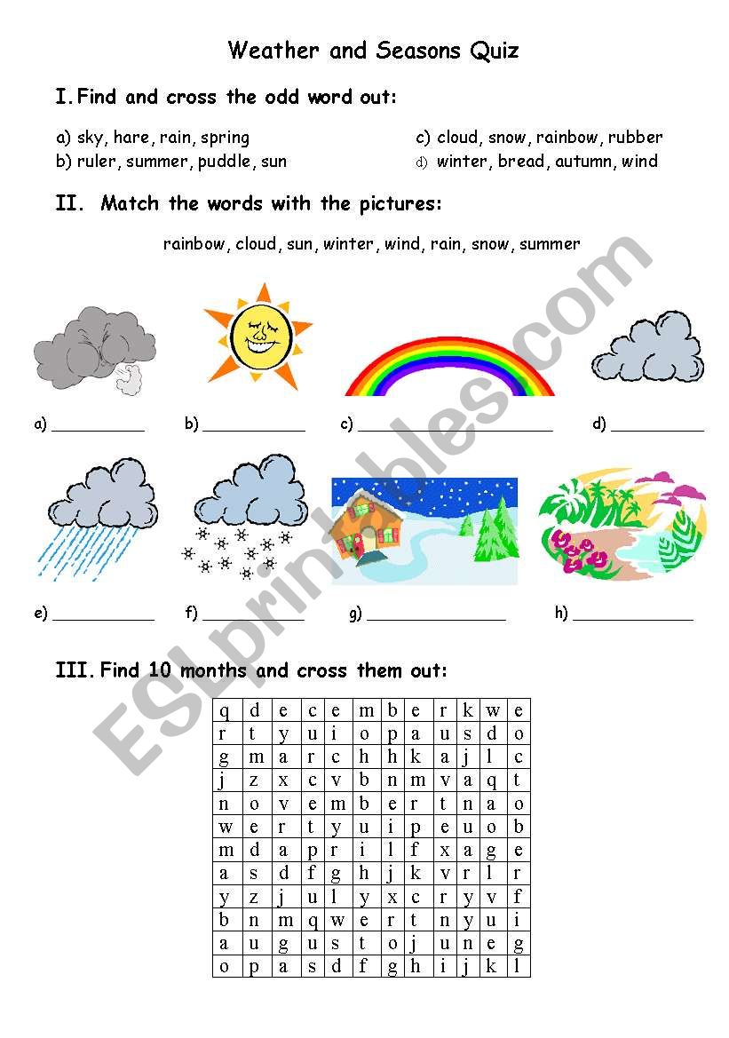 Weather worksheet