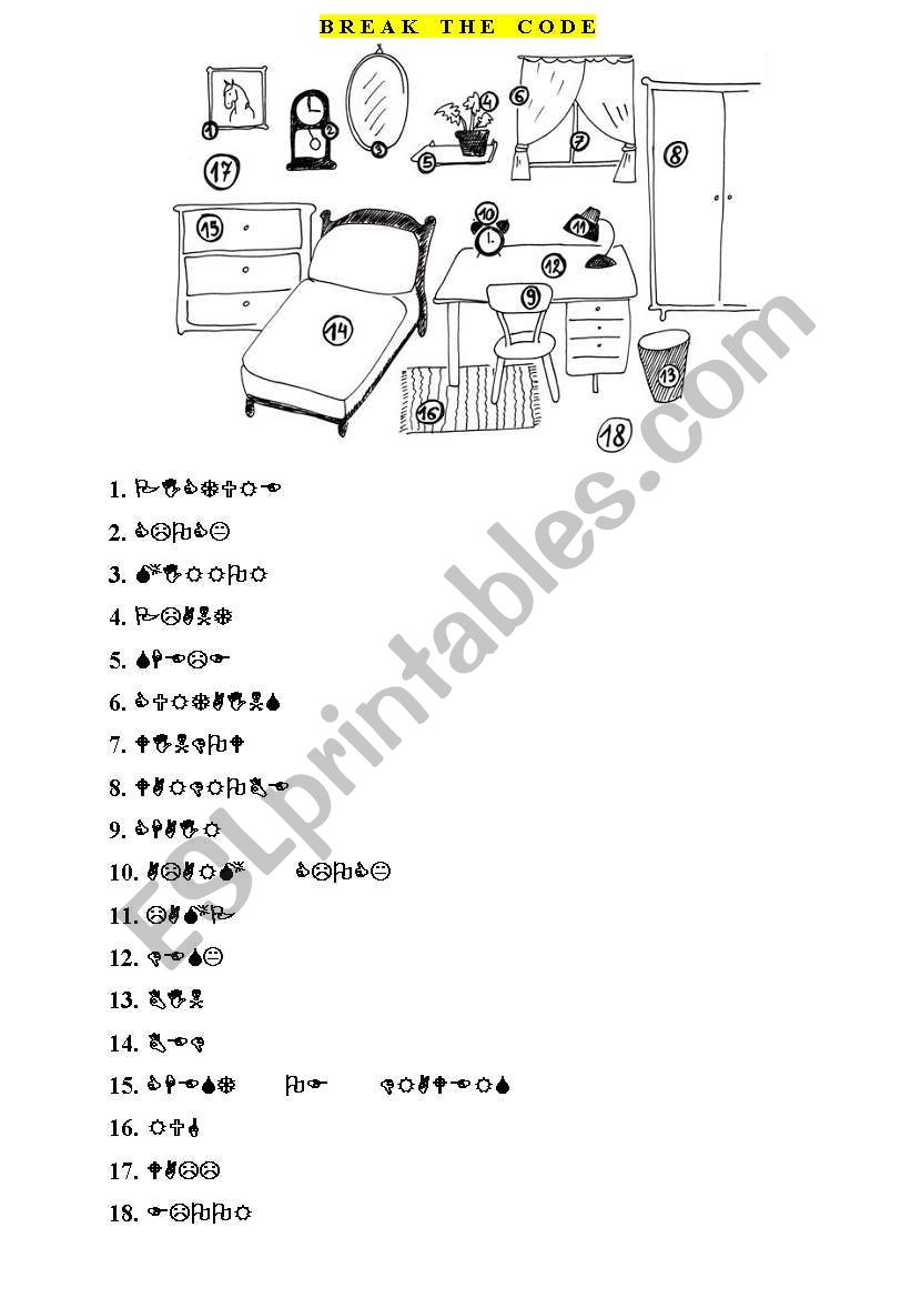 Furniture worksheet