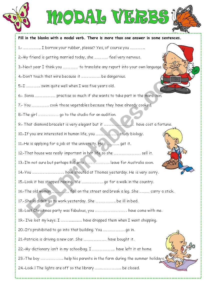 MODAL VERBS ESL Worksheet By Mariaah