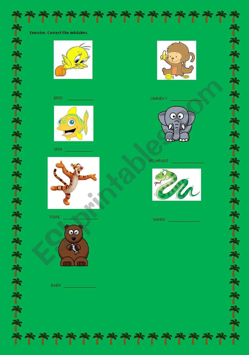 ANIMALS - FIRST PART OF LESSON WITH CAN