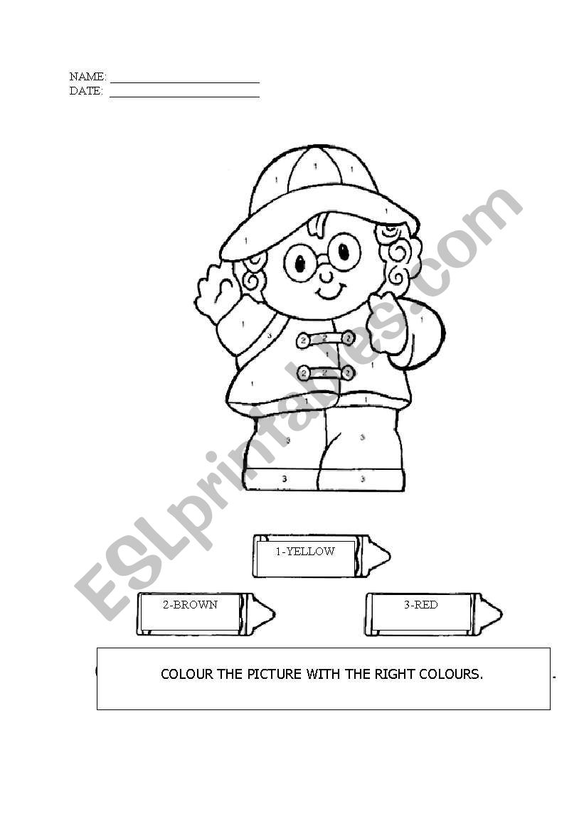 colouring activity worksheet