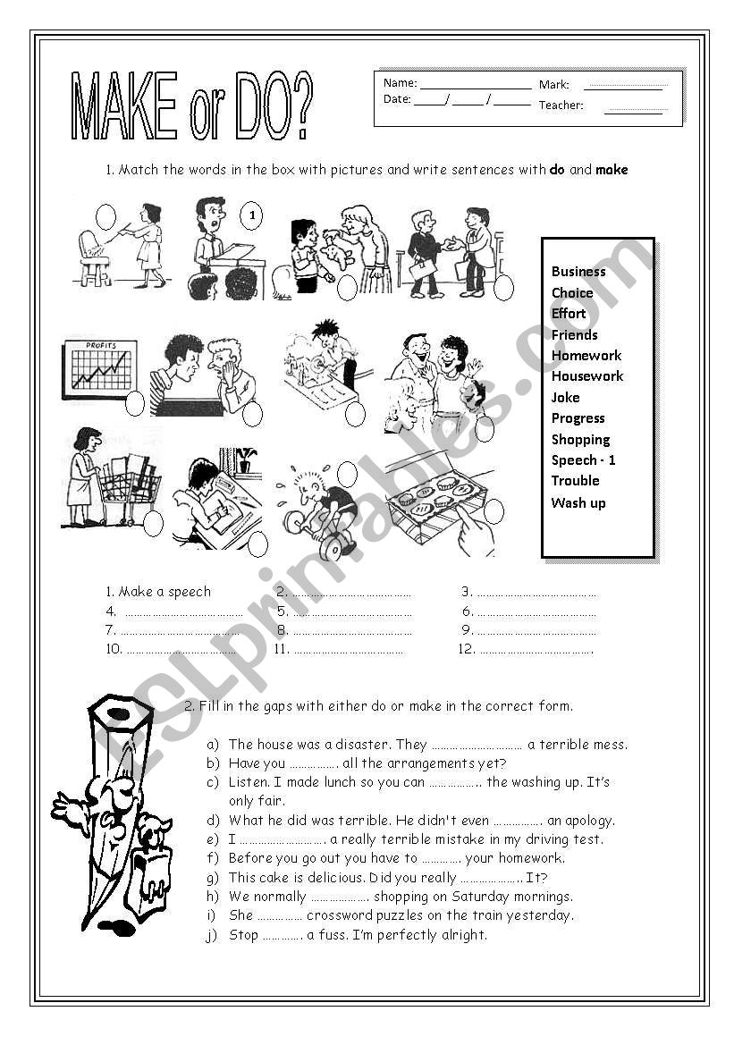 Make or Do? worksheet