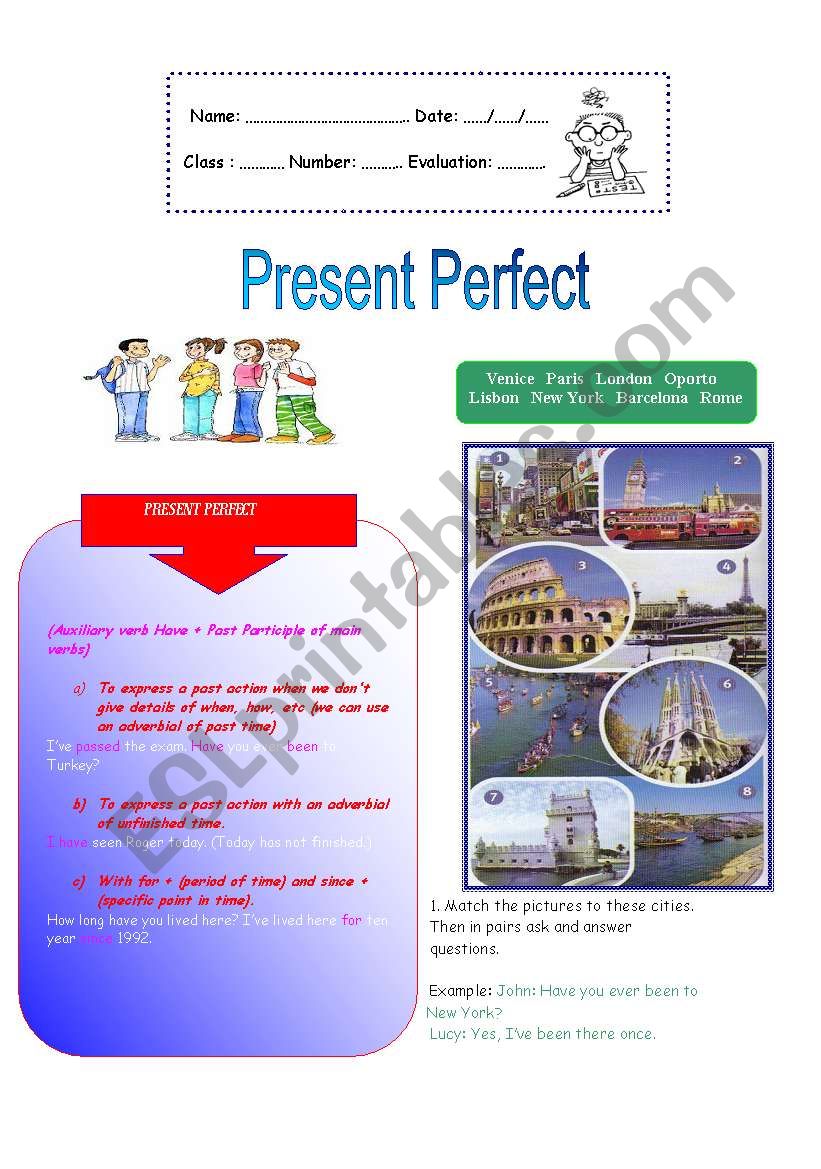 Present Perfect  worksheet