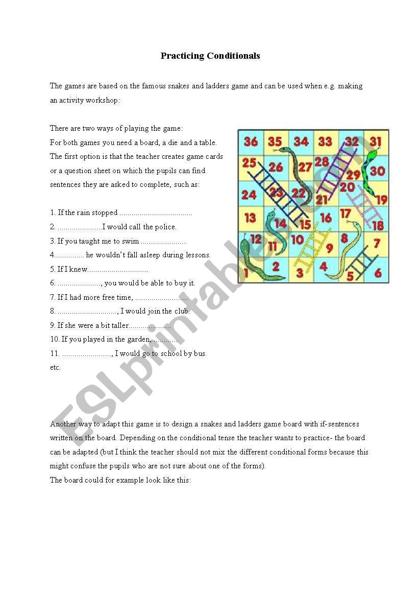 Practicing Conditionals worksheet