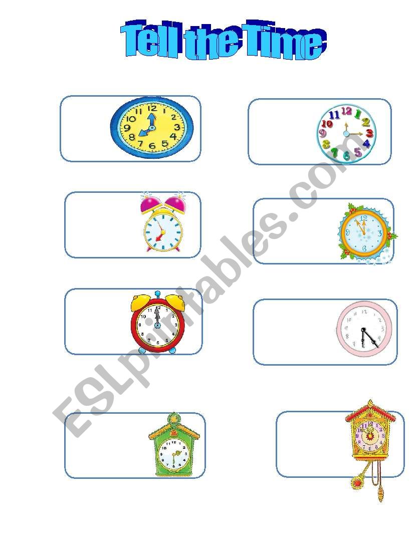 tell the time worksheet