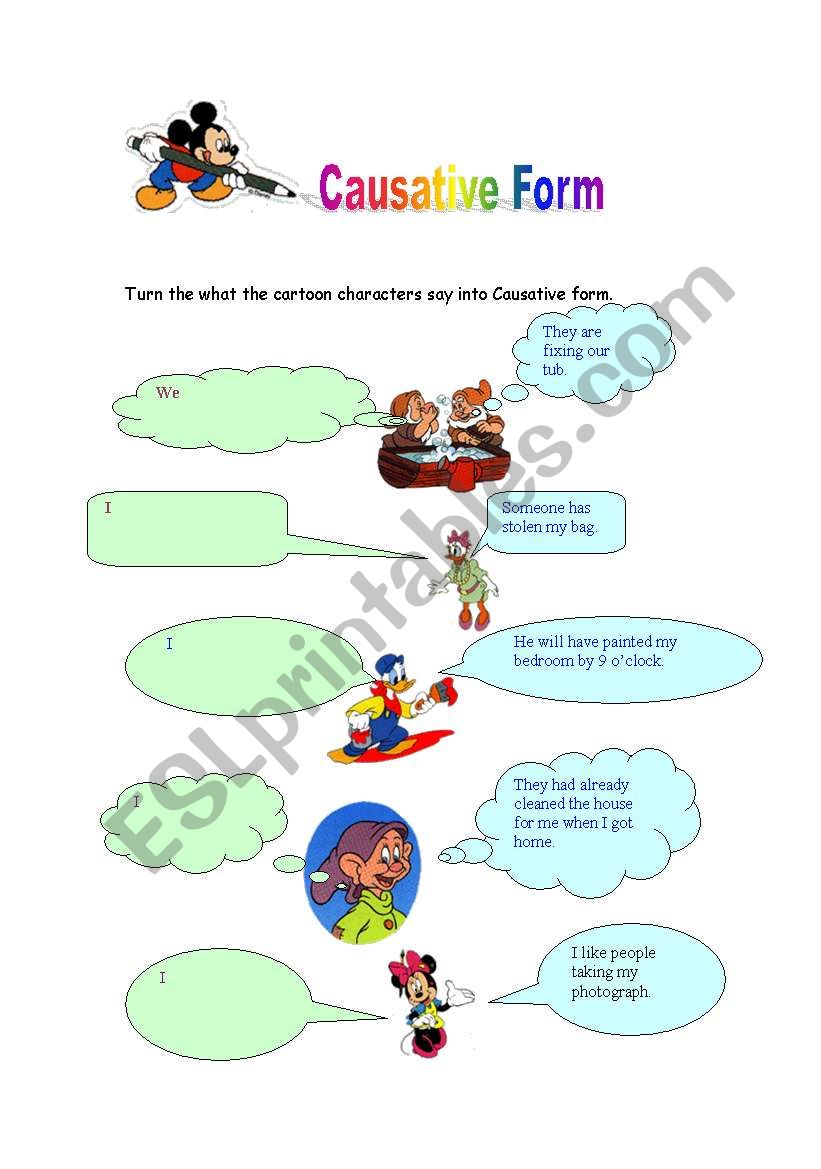 Causative form worksheet