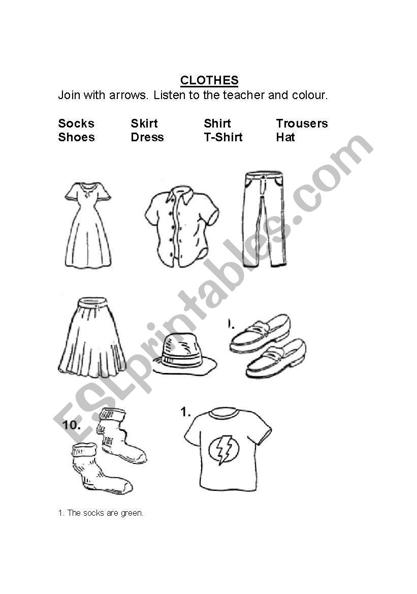 CLOTHES worksheet