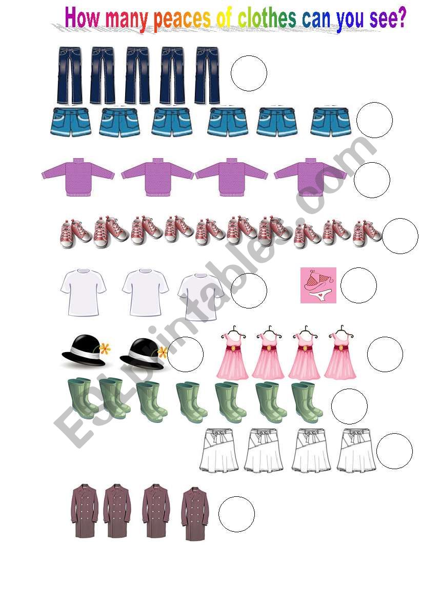 Can you count clothes? worksheet