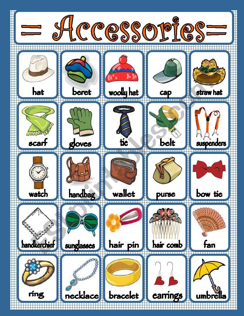 Accessories worksheet