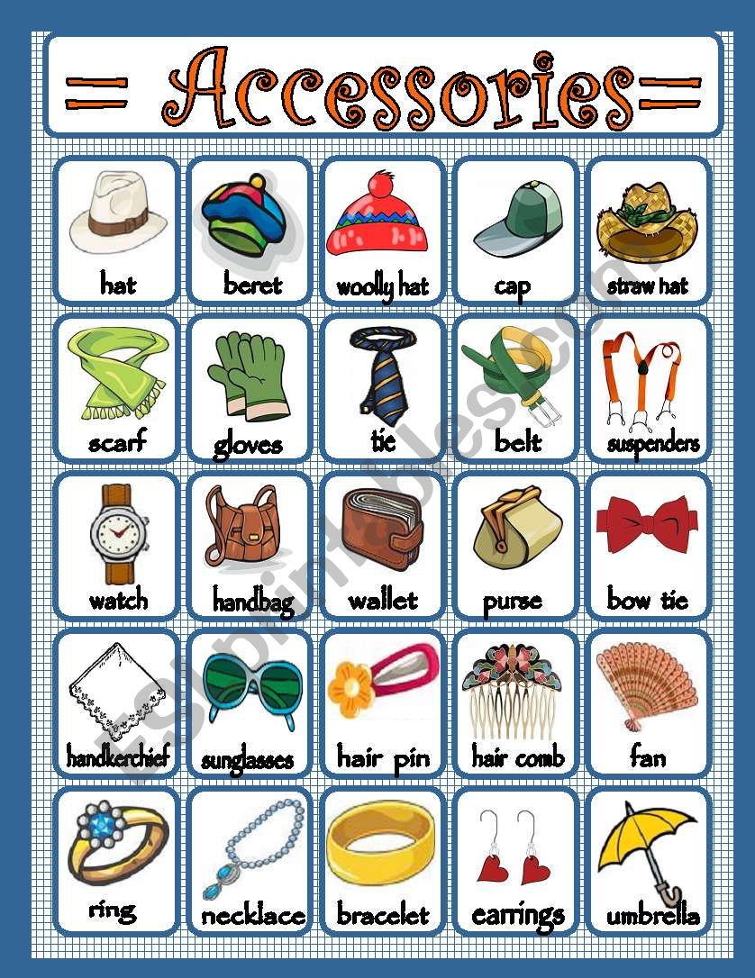 Accessories worksheet