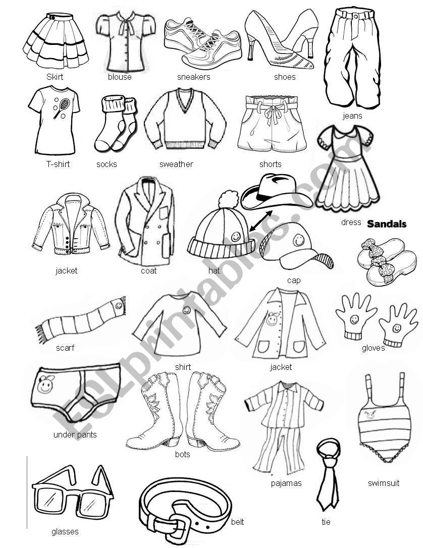 clothes worksheet