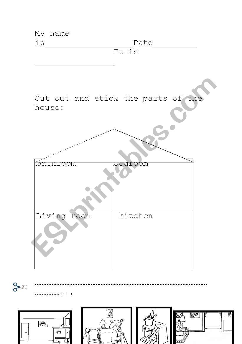 ROOMS IN A HOUSE worksheet