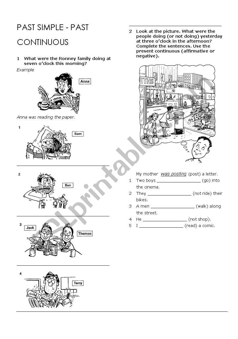 PAST SIMPLE-PAST CONTINUOUS worksheet