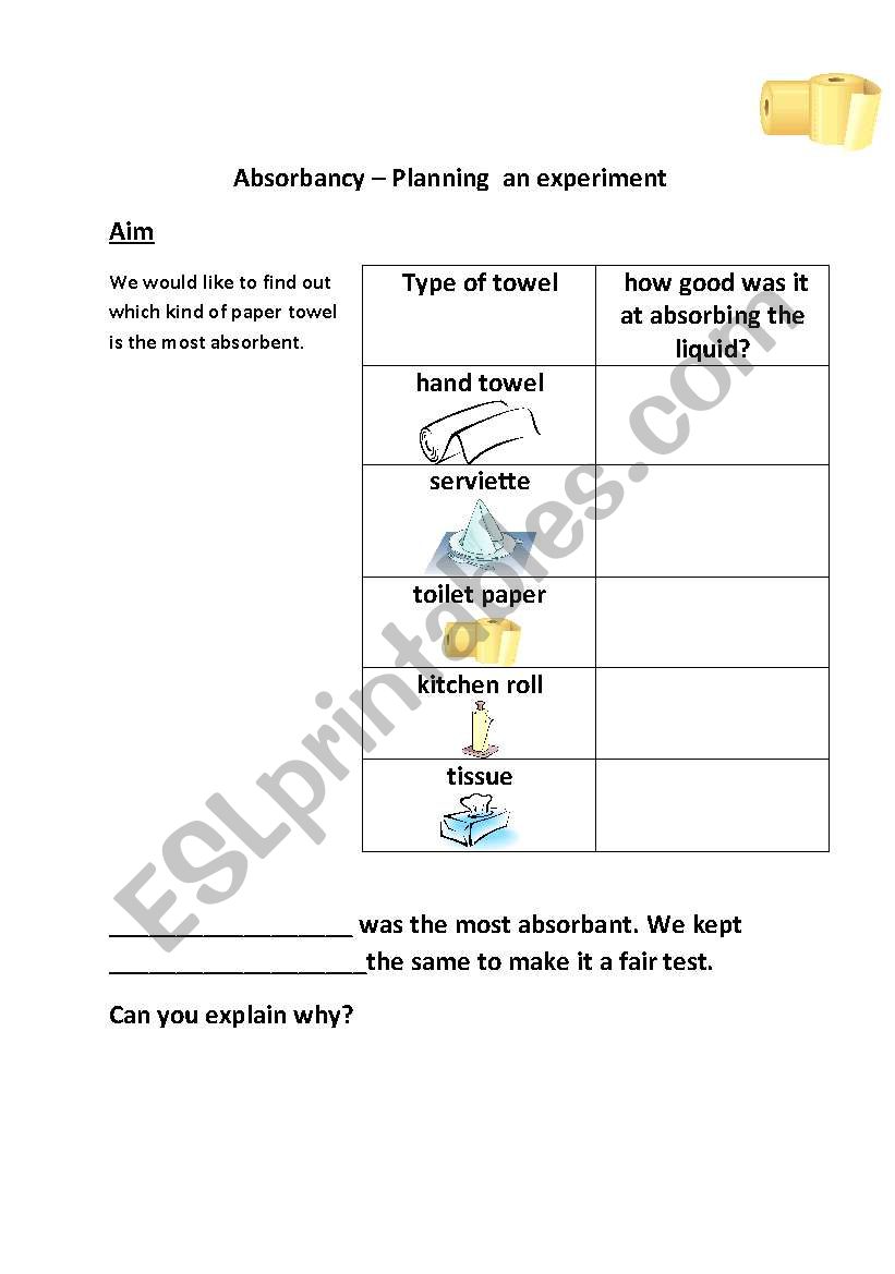 Absorbancy worksheet worksheet