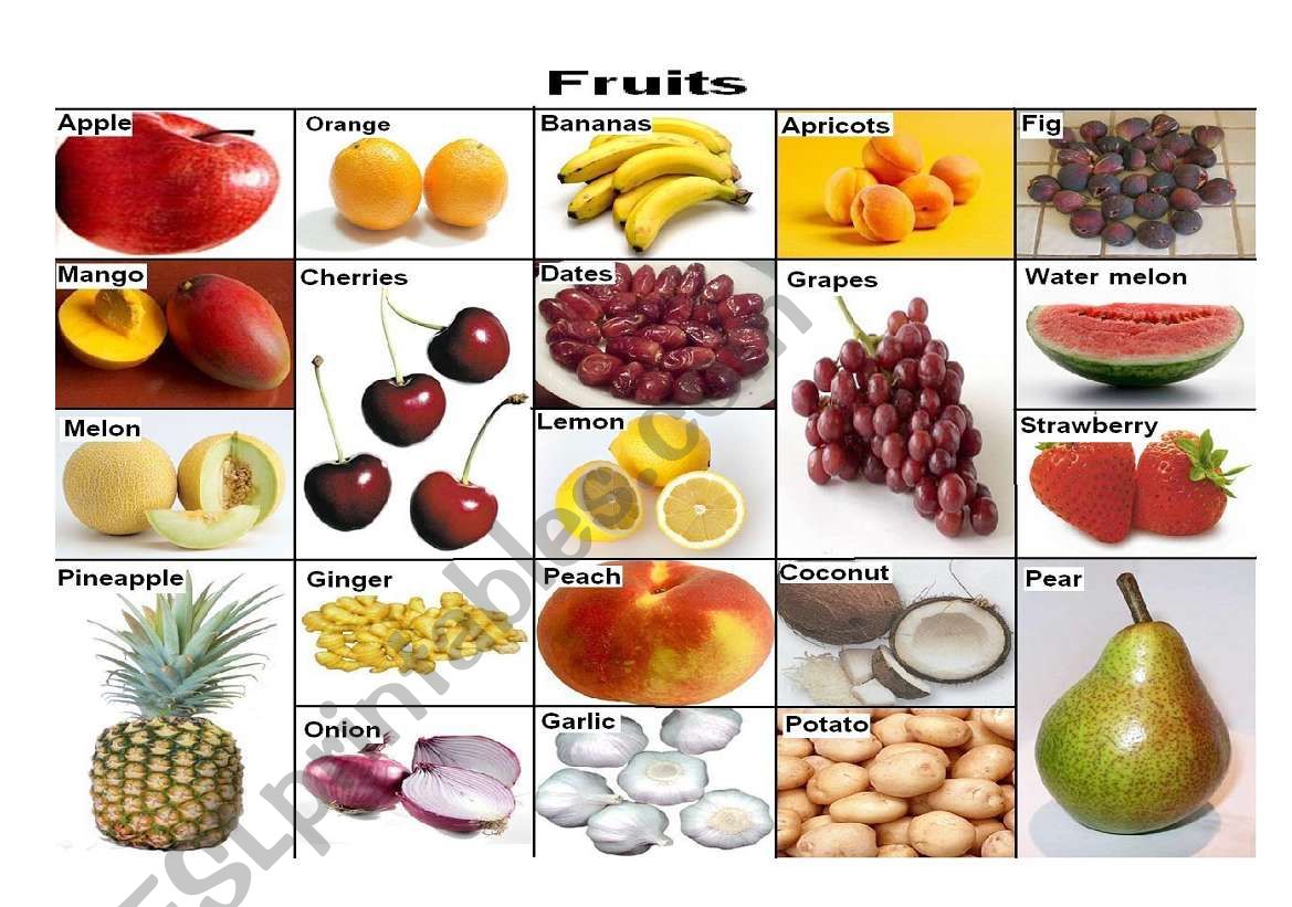 Fruits worksheet