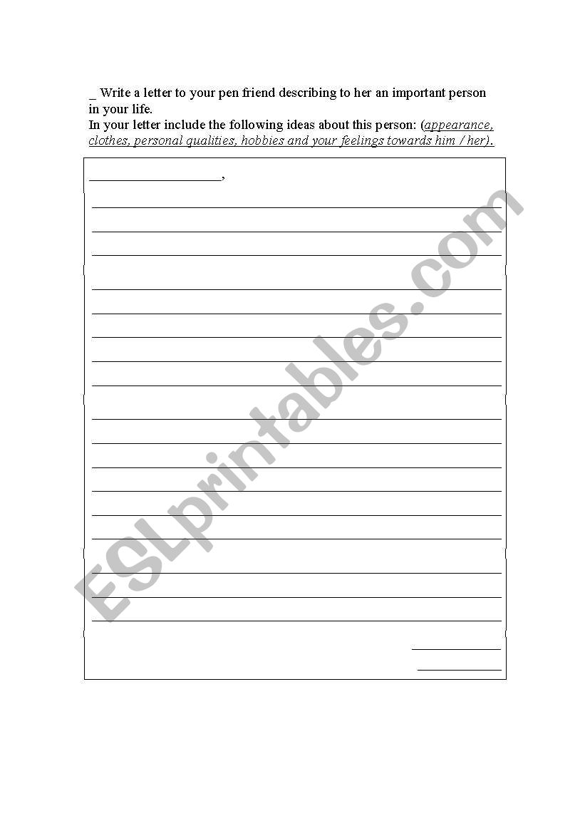 Writing a friendly letter worksheet