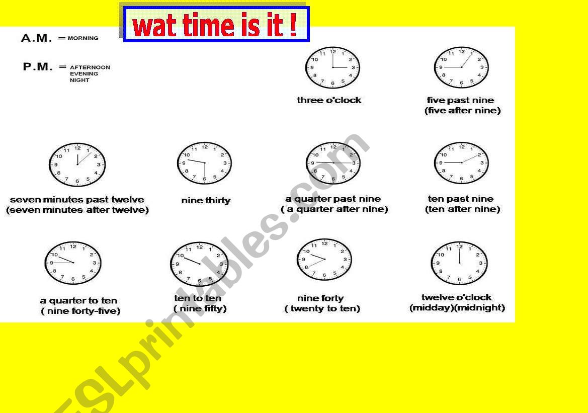 What time worksheet