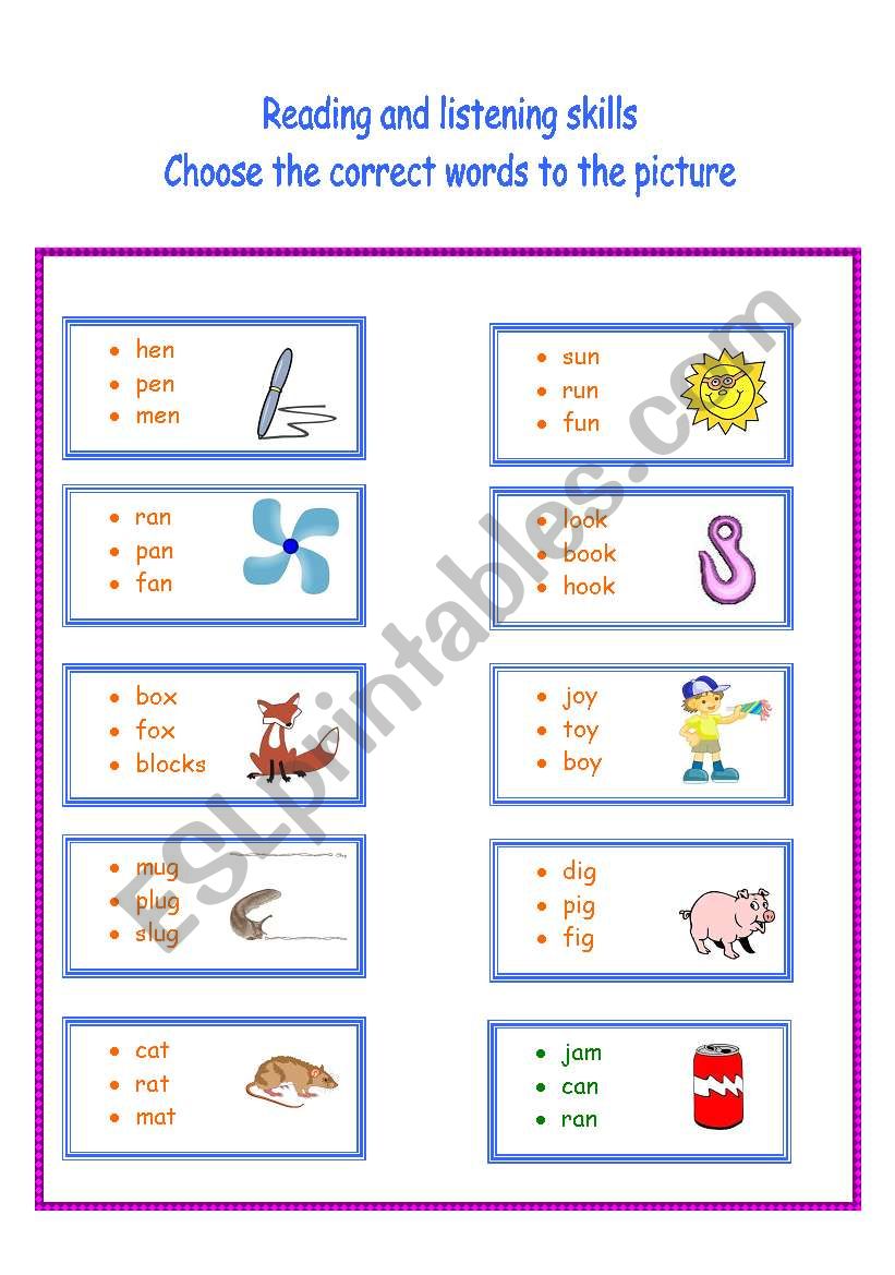 Phonics Reading and listening skills 