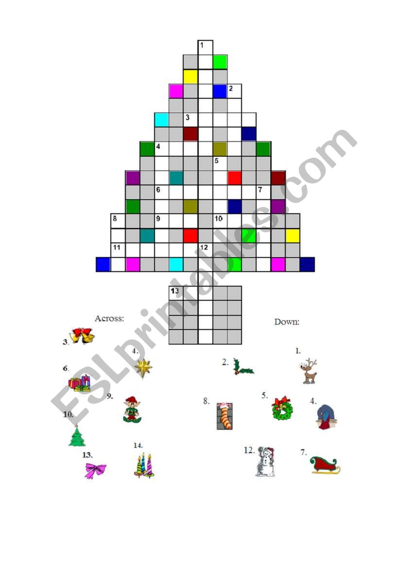 Christmas Crossword worksheet