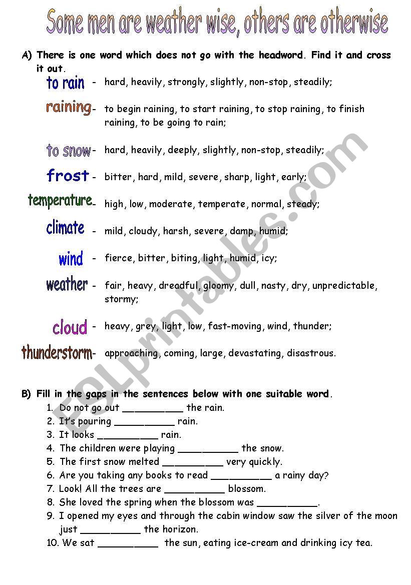 Weather worksheet