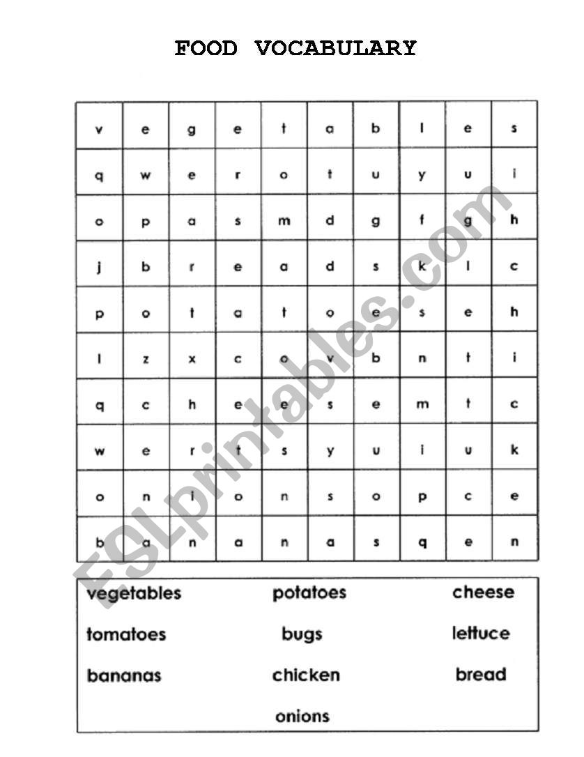 comida worksheet