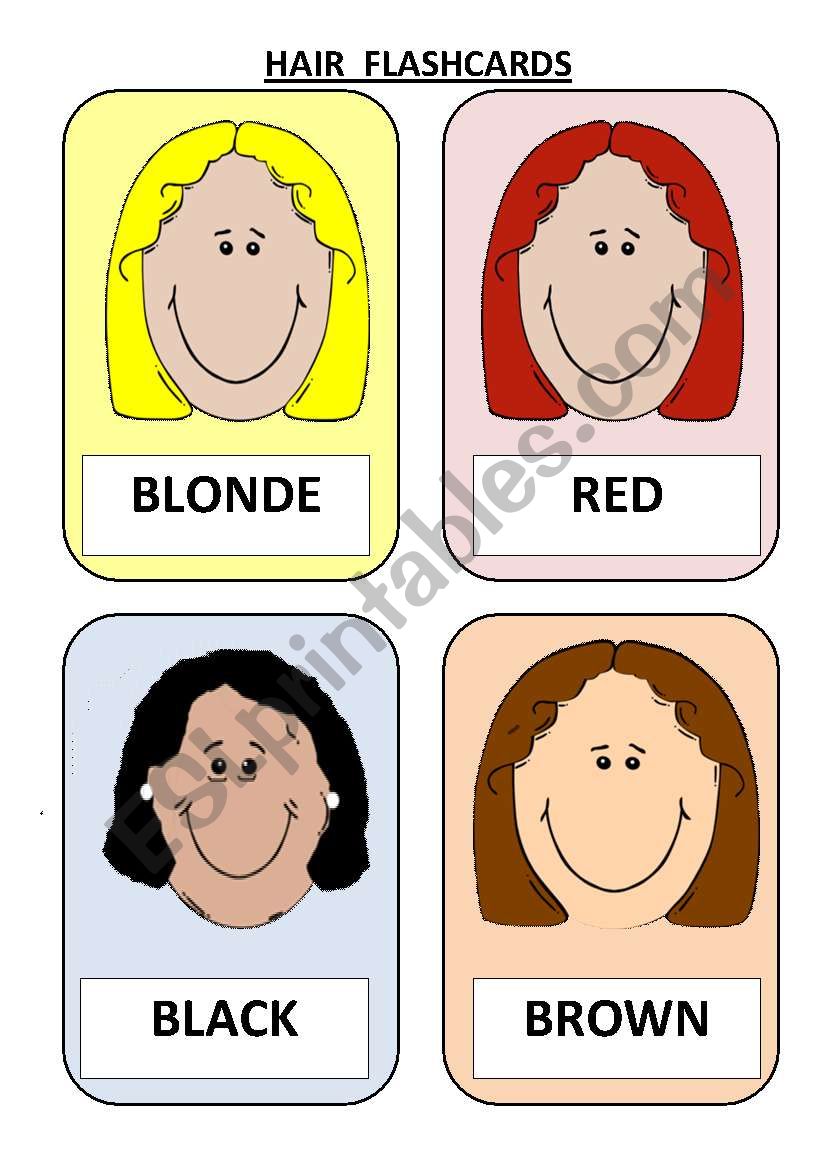 DESCRIBING PEOPLE/ 12 FLASHCARDS ABOUT HAIR