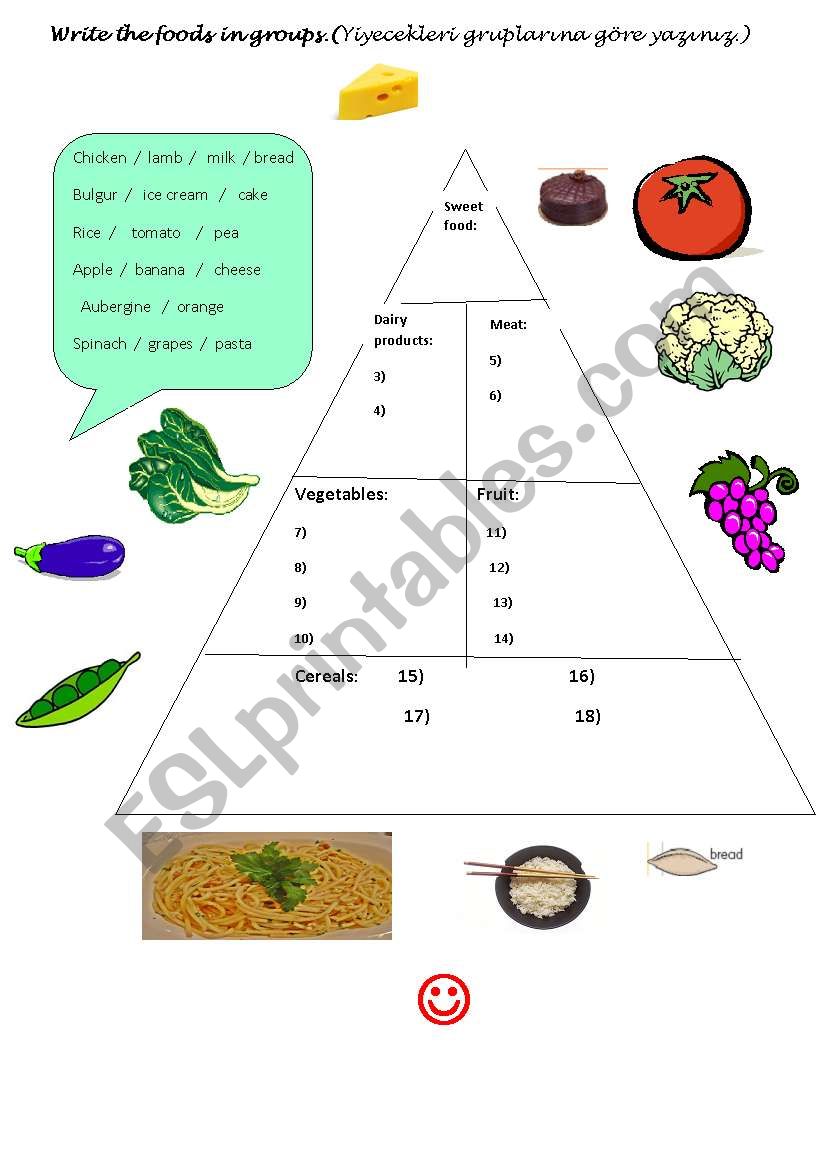 FOOD PYRAMID worksheet