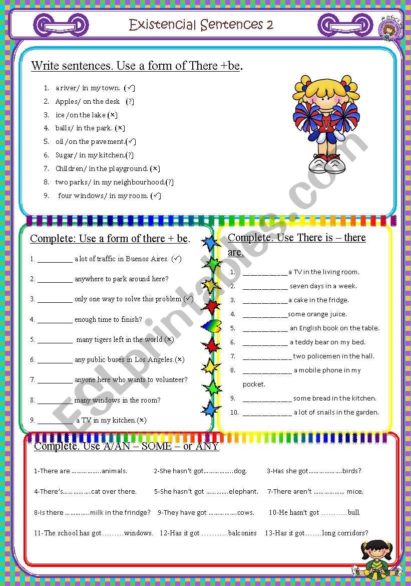 Existencial sentences 2 worksheet