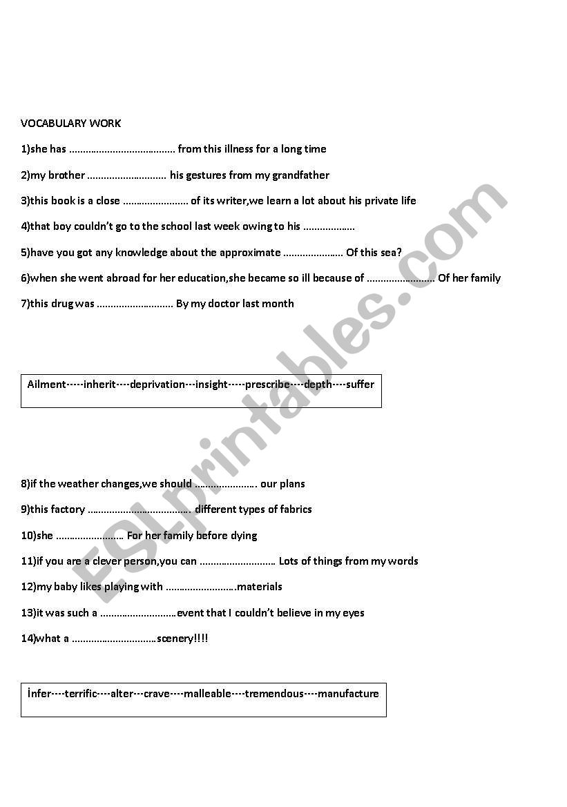 advanced_vocabulary_worksheet worksheet