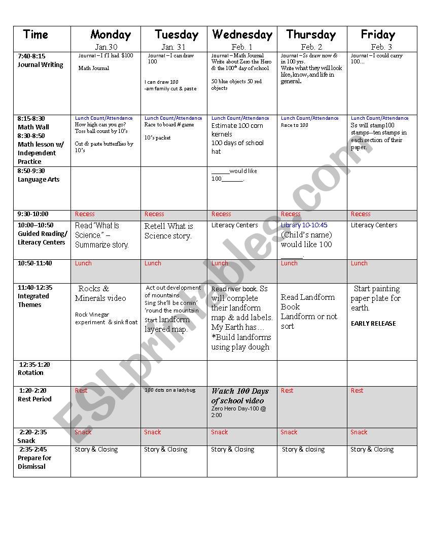 Landform lesson plans worksheet