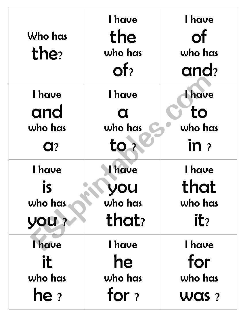 sight word loop cards worksheet