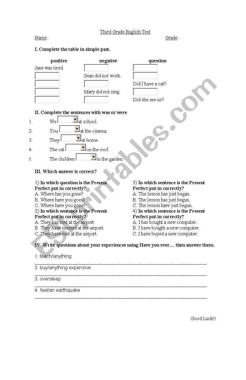 simple past worksheet